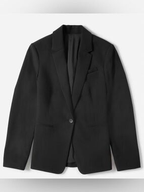 Everlane The Italian GoWeave Classic Blazer 100% Wool Slim Fit Black Sz 0 Offie